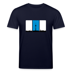 Berliner Skyline in Streifen - Unisex Bio T-Shirt
