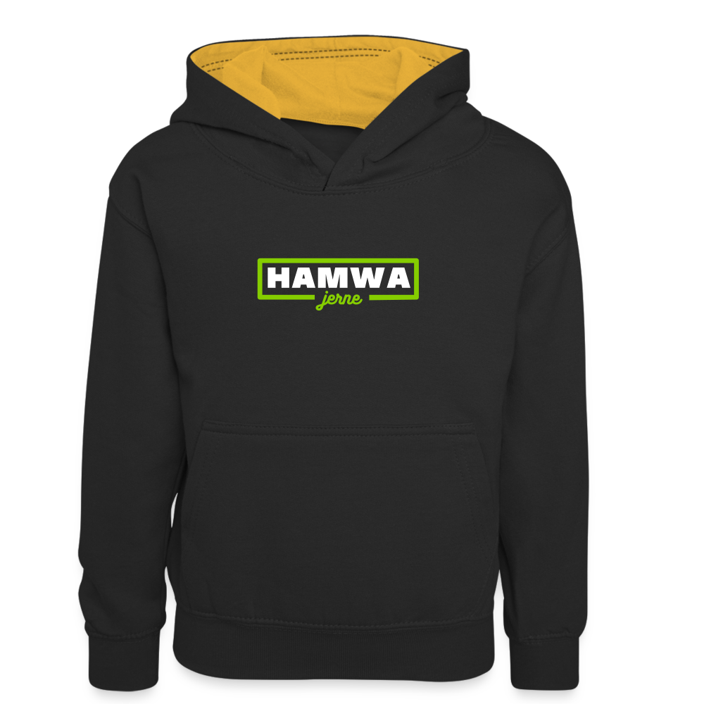 hamwa - Kinder Kontrast-Hoodie - Schwarz/Gold