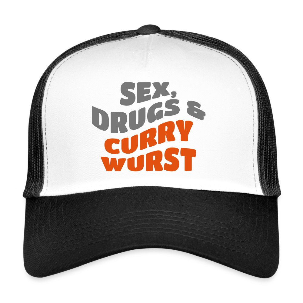 Sex, Drucks & Currywurst - Trucker Cap - Weiß/Schwarz