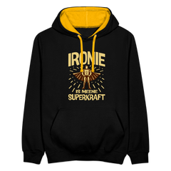 Ironie is meene Superkraft! - Kontrast Hoodie