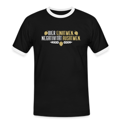 Bier einatmen, Negativität ausatmen. - Männer Ringer T-Shirt