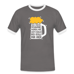 Ick kieke, staune, wunda mir, wie'n kühles Bier jefällt mir hier - Männer Ringer T-Shirt
