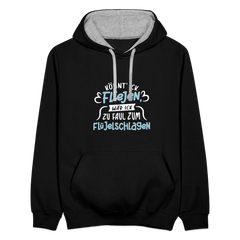 Könnt' ick fliejen, wär ick zu faul zum Flüjelschlagen - Kontrast Hoodie
