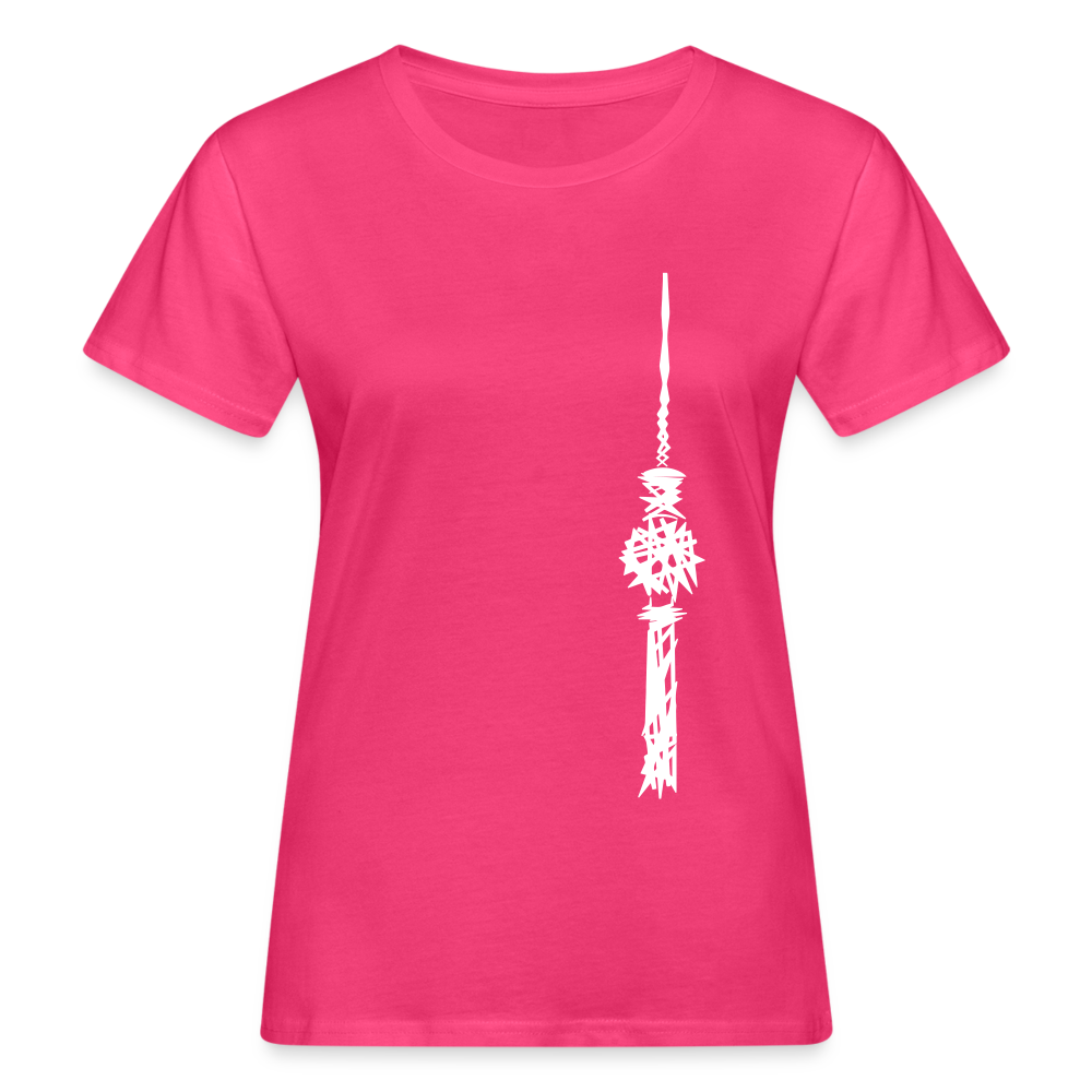 Fernsehturm Zick zack - Frauen Bio T-Shirt - Neon Pink