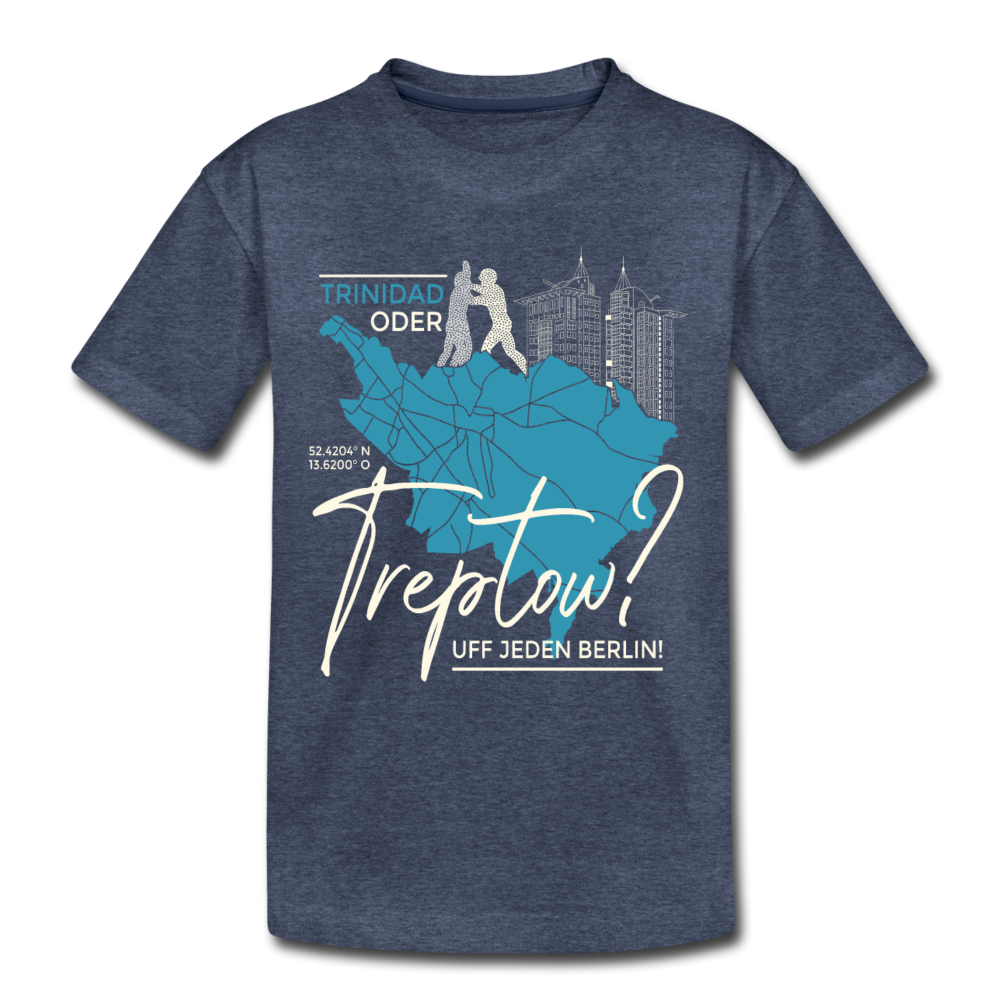 Trinidad oder Treptow - Teenager Premium T-Shirt - Blau meliert