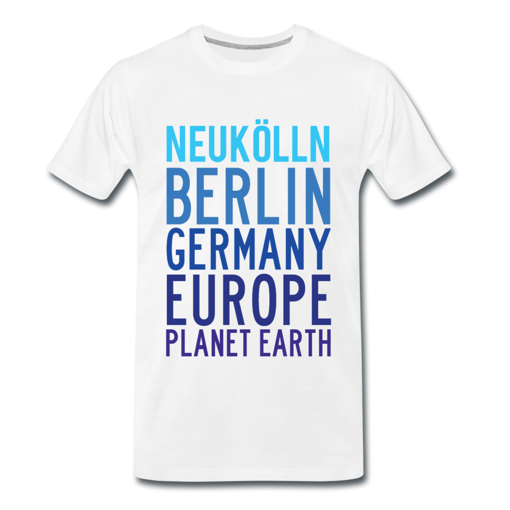 Neukölln Planet Earth - Männer Premium T-Shirt - Weiß
