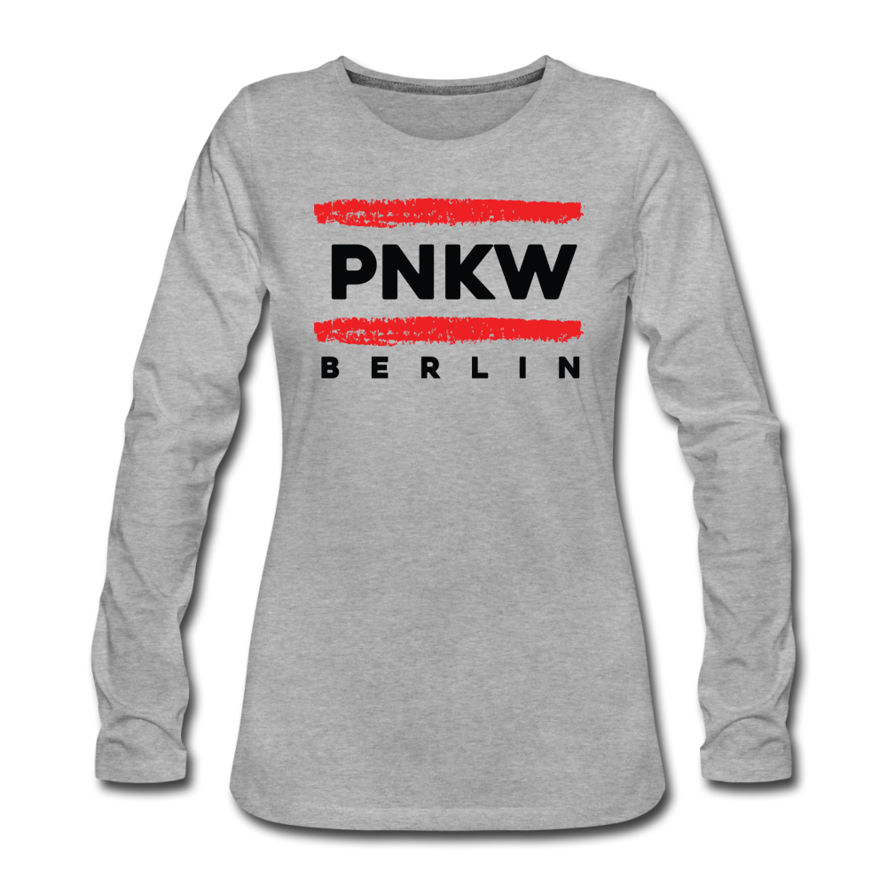 PNKW - Frauen Premium Langarmshirt - Grau meliert