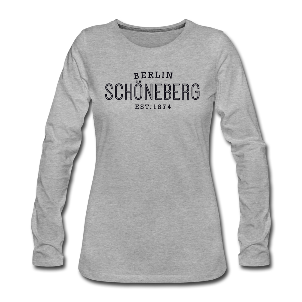 Schöneberg  - Frauen Premium Langarmshirt - Grau meliert