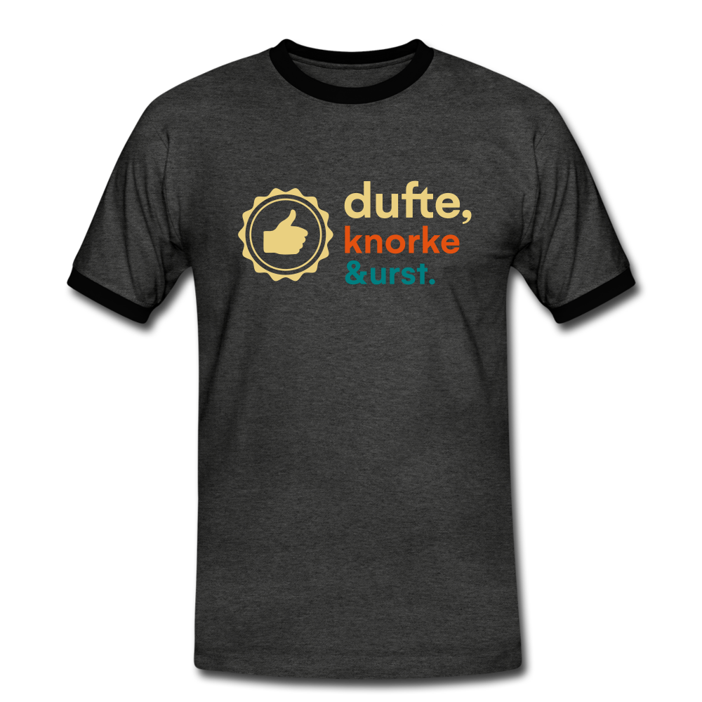 Dufte, Knorke, Urst - Männer Ringer T-Shirt - Anthrazit/Schwarz