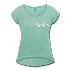 Ische - Frauen T-Shirt mit gerollten Ärmeln
