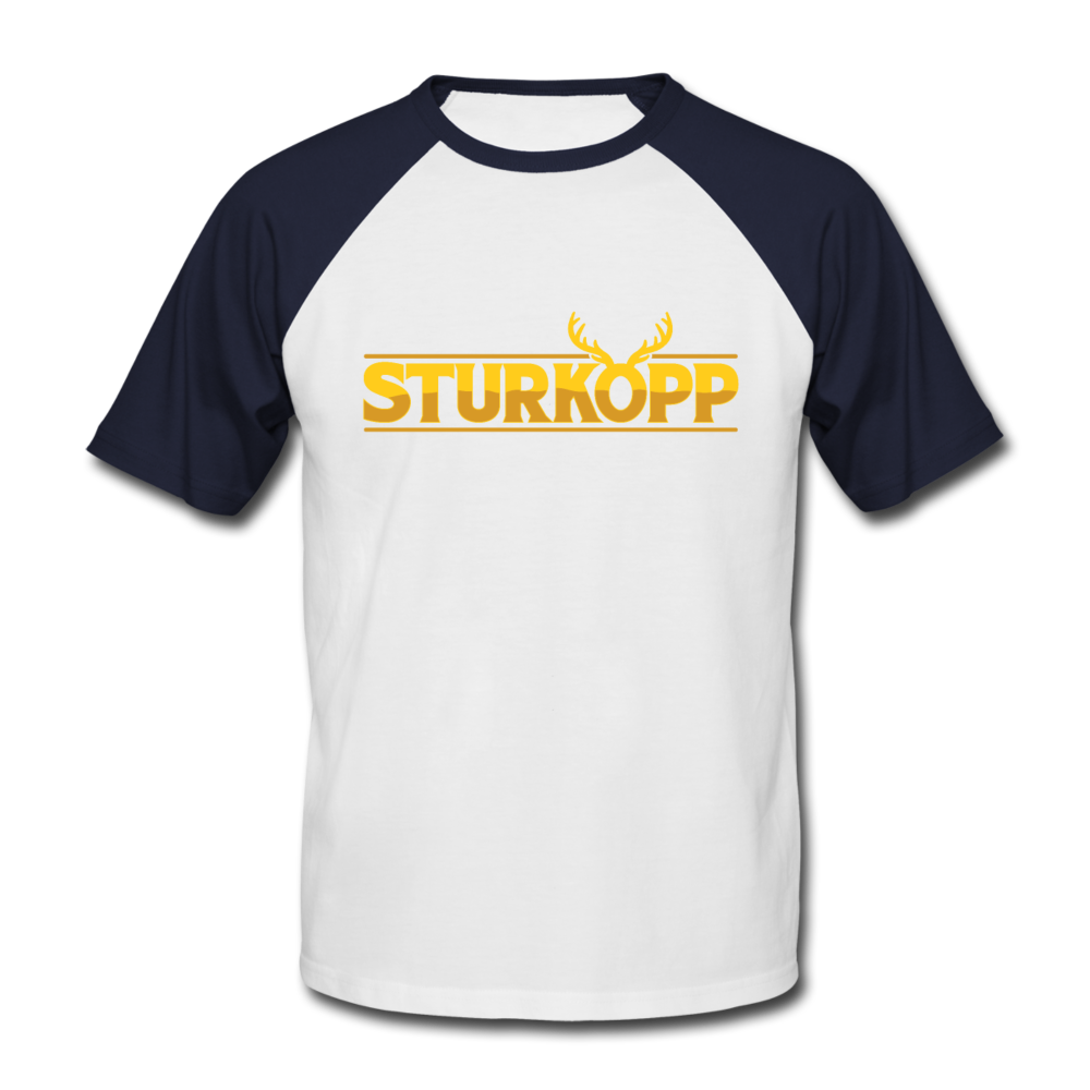 Sturkopp - Männer Baseball T-Shirt - Weiß/Navy