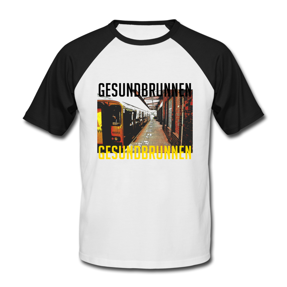 Gesundbrunnen Metro - Männer Baseball T-Shirt - white/black