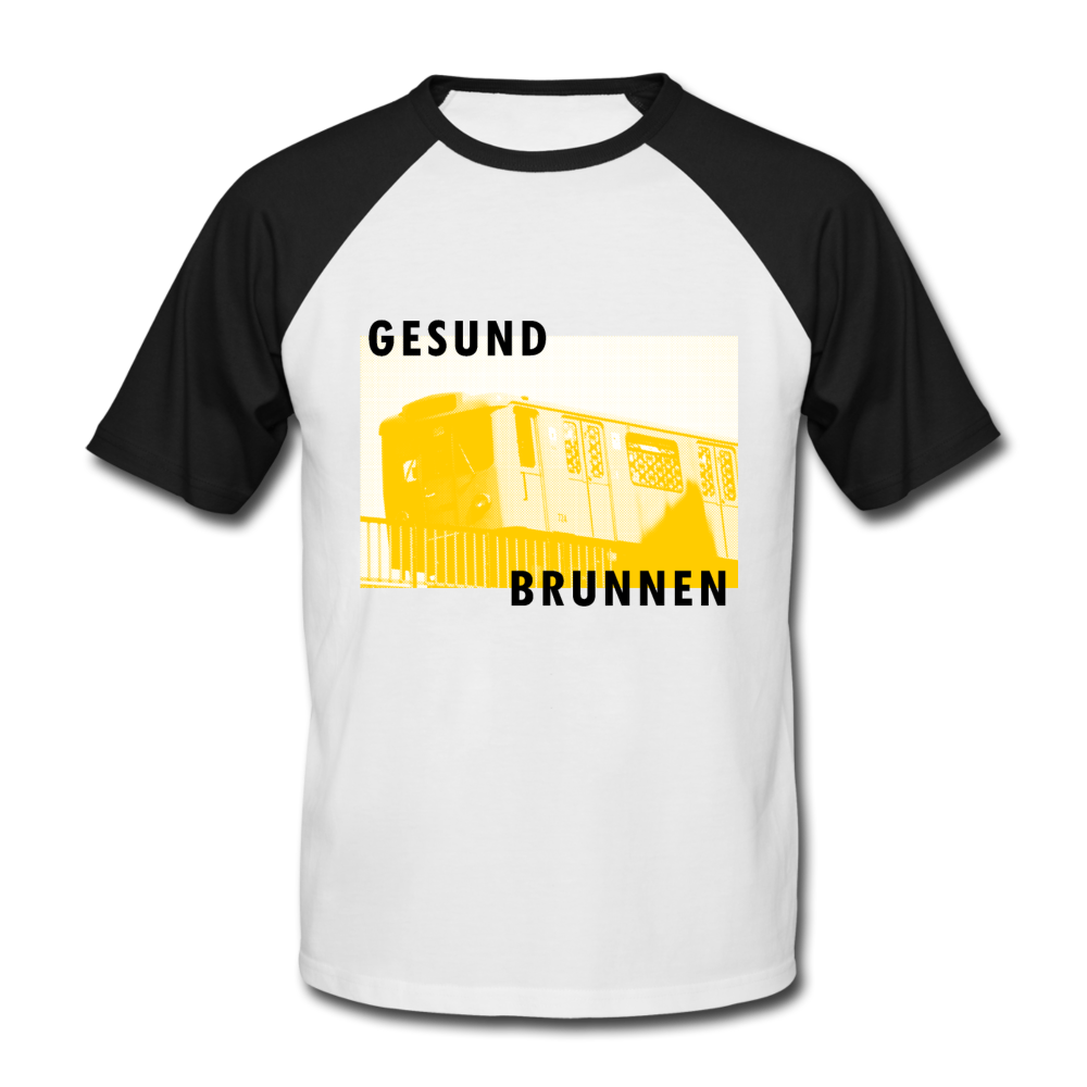 Gesundbrunnen Metro - Männer Baseball T-Shirt - white/black