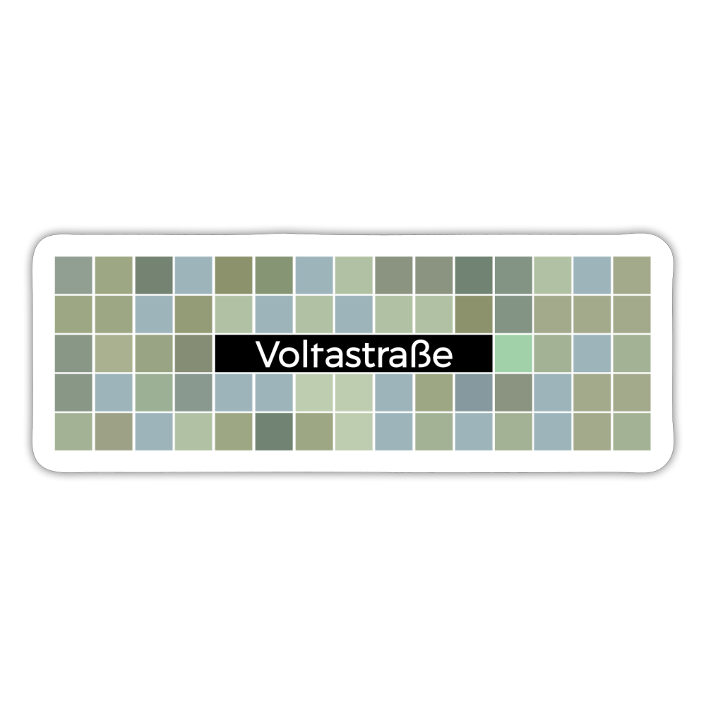 Voltastrasse - Aufkleber - white matte