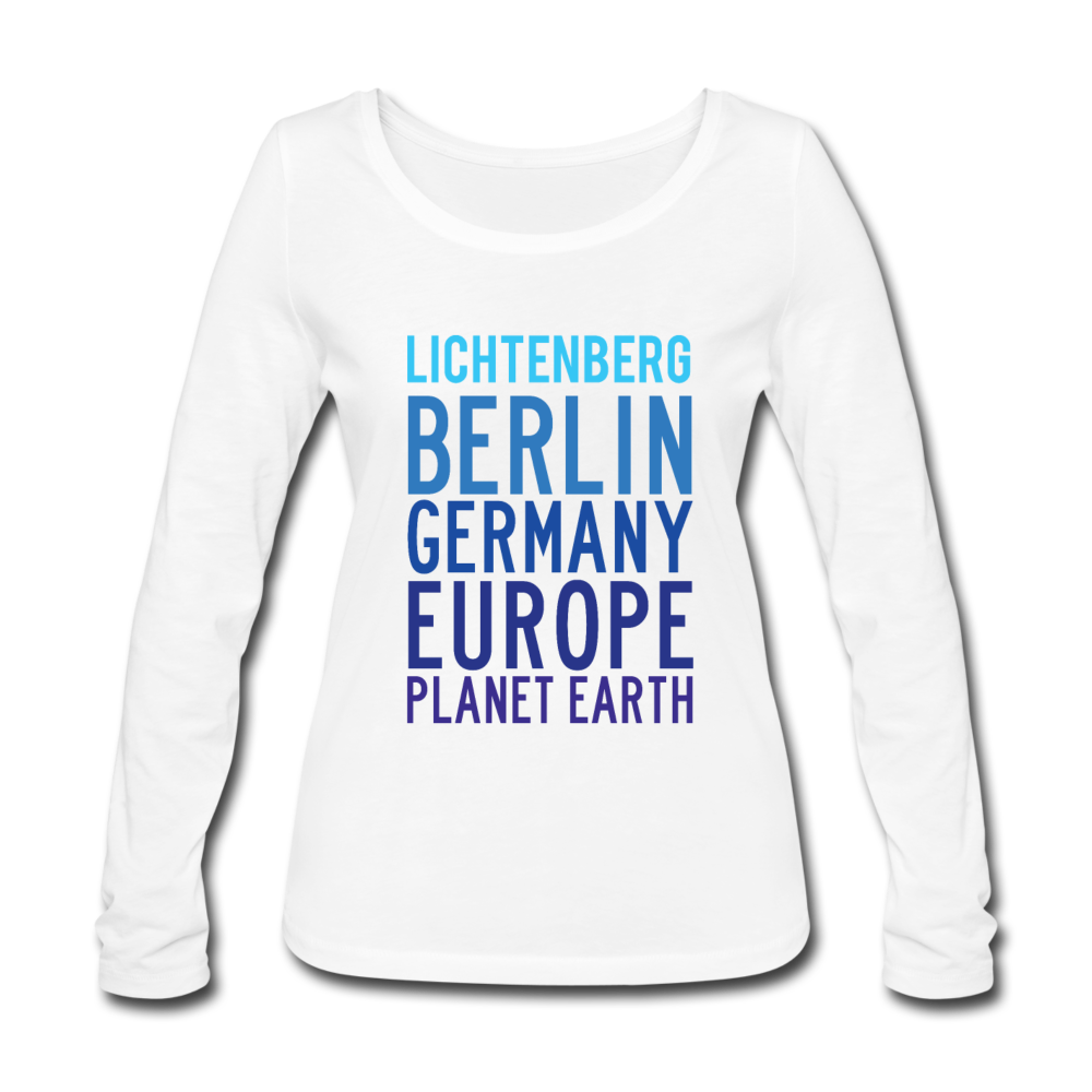 Lichtenberg Planet Earth - Frauen Bio Langarmshirt - white