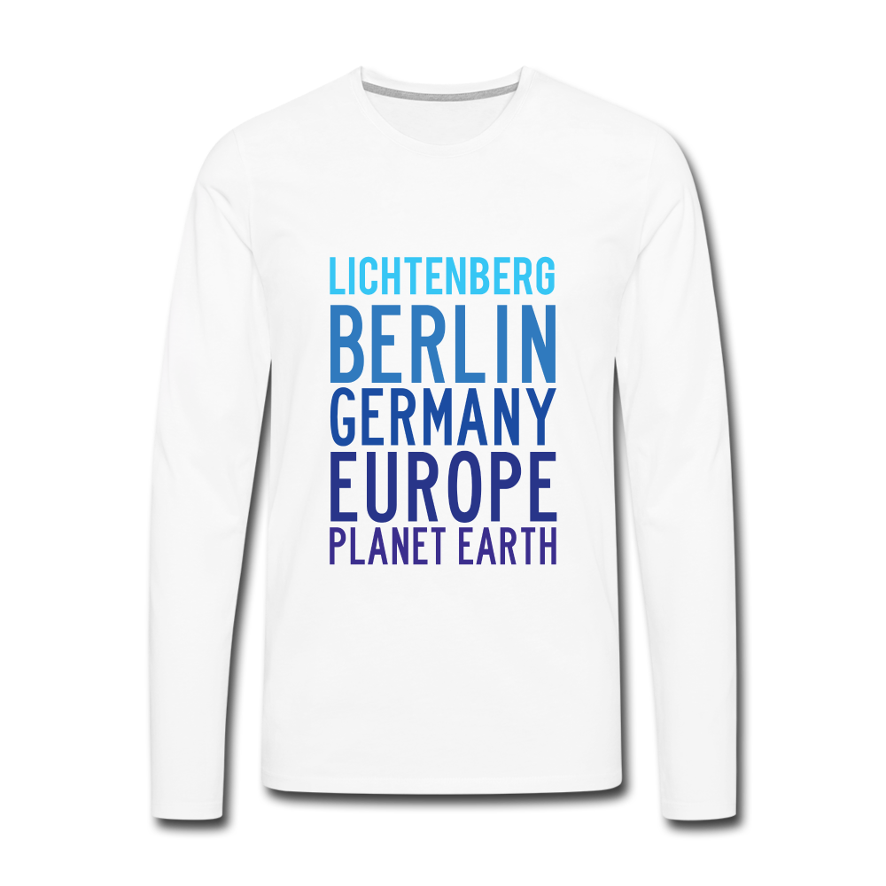 Lichtenberg Planet Earth - Männer Premium Langamshirt - white