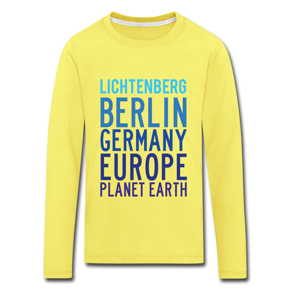 Lichtenberg Planet Earth - Kinder Langarmshirt - yellow