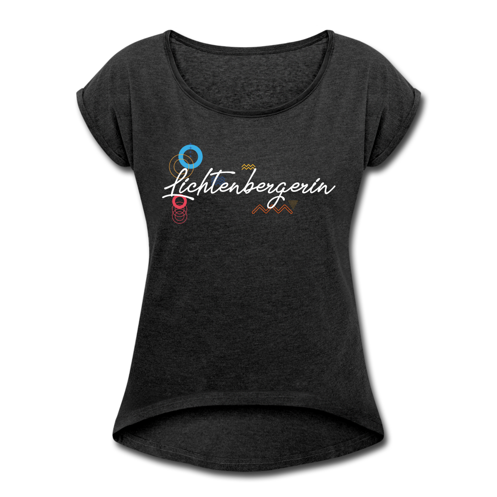 Lichtenbergerin - Frauen T-Shirt mit gerollten Ärmeln - heather black