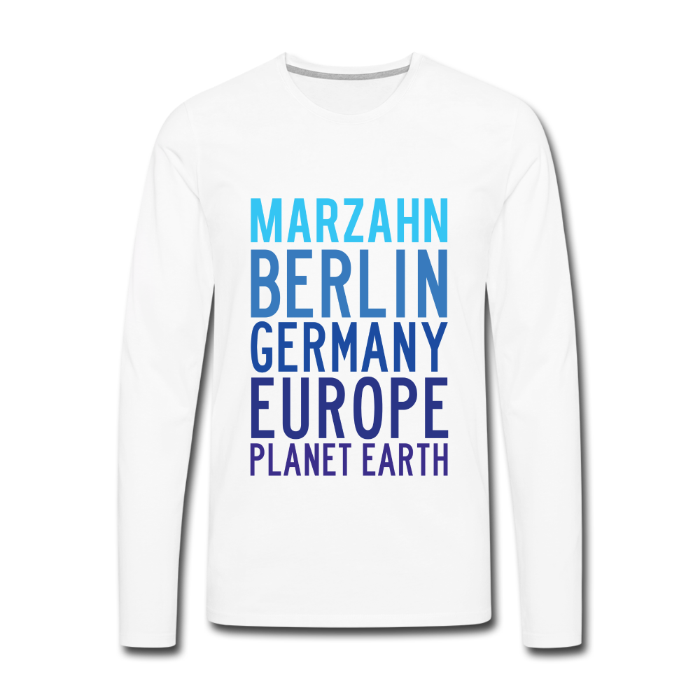Marzahn Planet Earth - Männer Premium Langamshirt - white