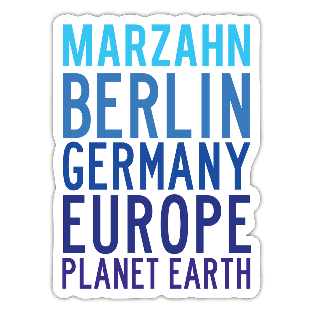 Marzahn Planet Earth - Aufkleber - white matte
