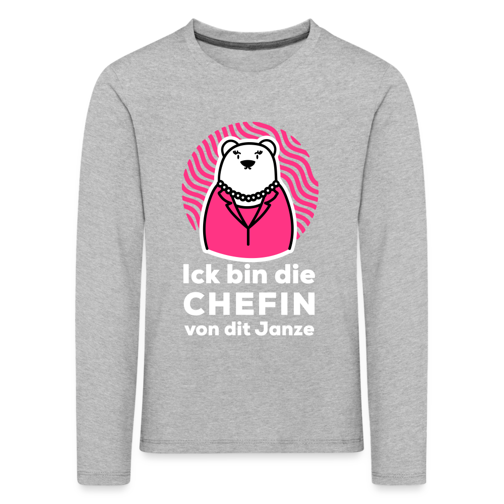 Chefin - Kinder Langarmshirt - heather grey