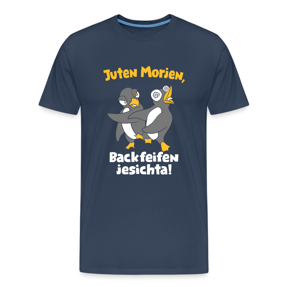 Juten Morjen, Backfeifenjesichta! - Männer Premium T-Shirt - navy