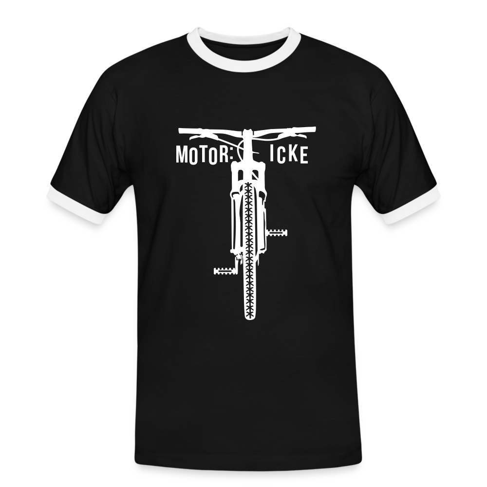 Motor icke - Männer Ringer T-Shirt - black/white