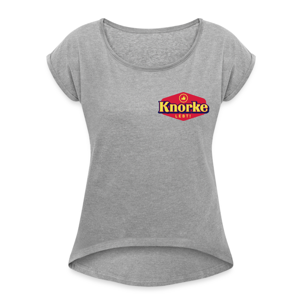 KNORKE lebt! - Frauen T-Shirt mit gerollten Ärmeln - heather grey