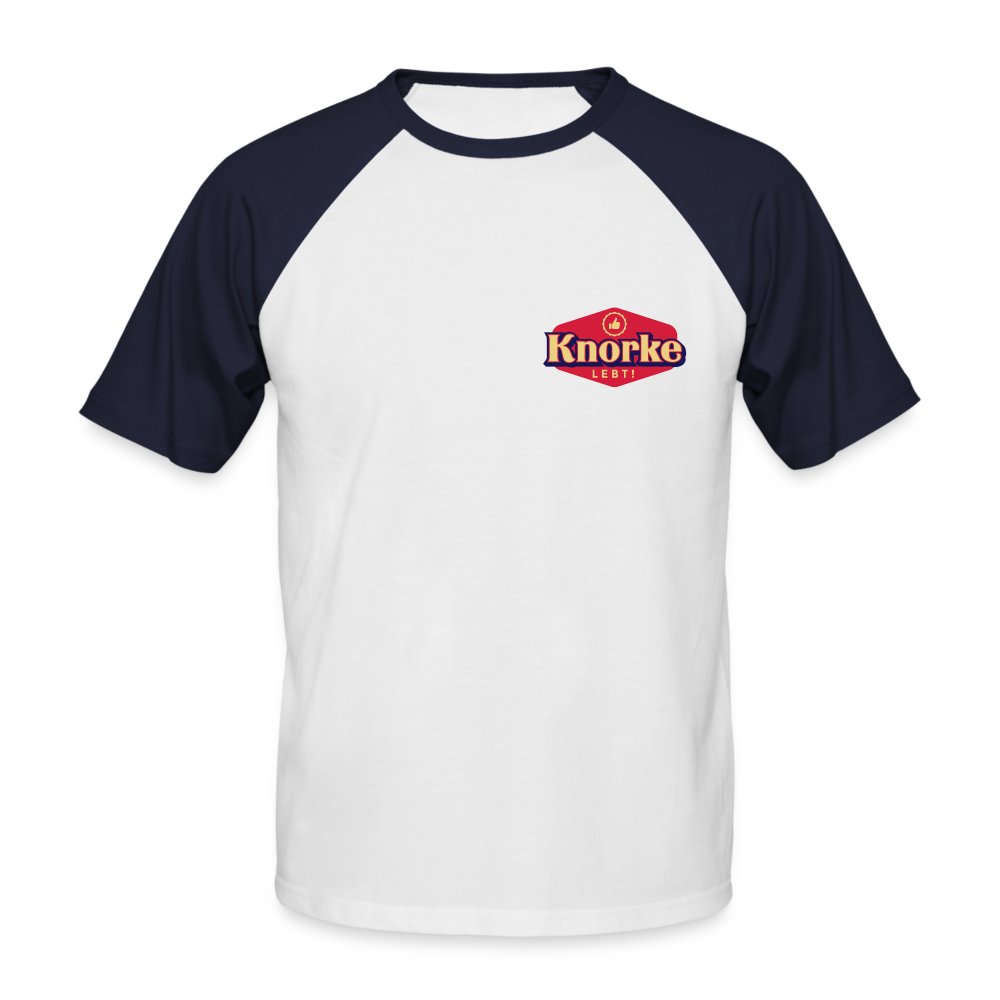 KNORKE lebt! - Männer Baseball T-Shirt - white/navy
