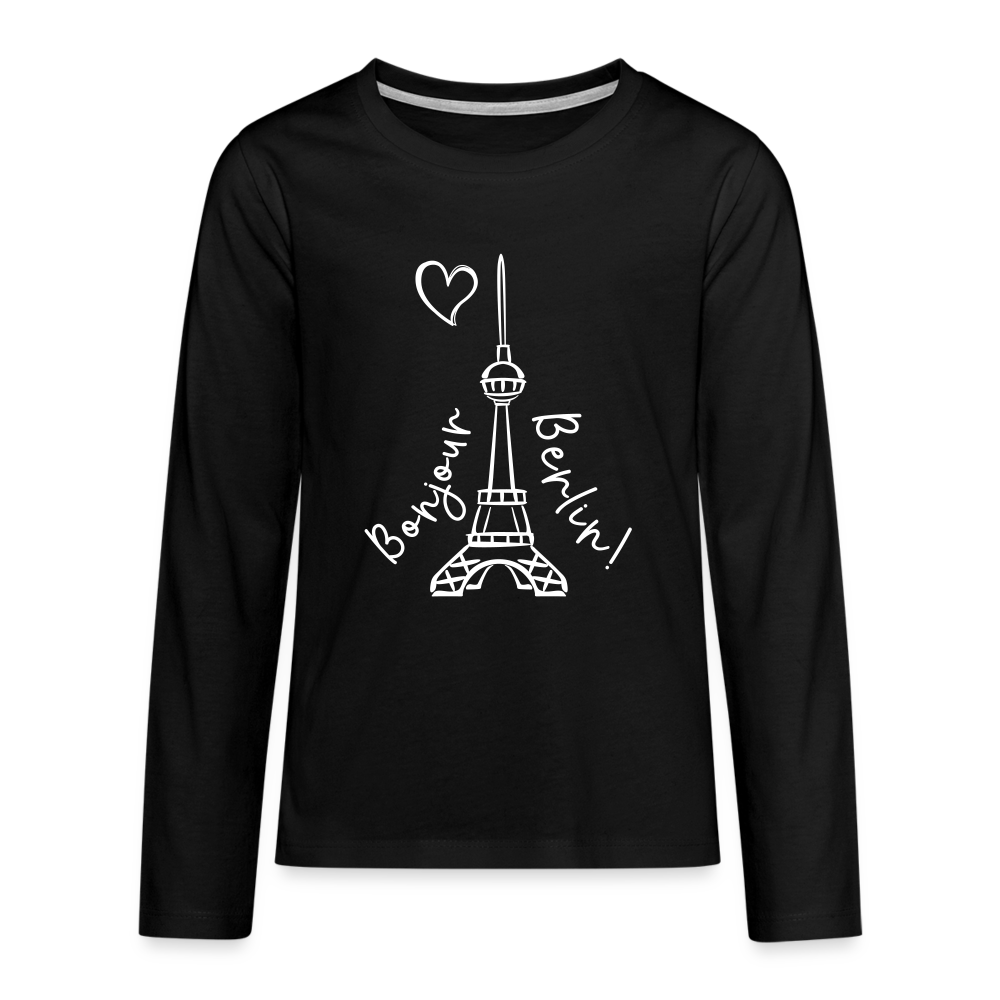 Eiffelturm in Berlin Bonjour - Teenager Langarmshirt - black