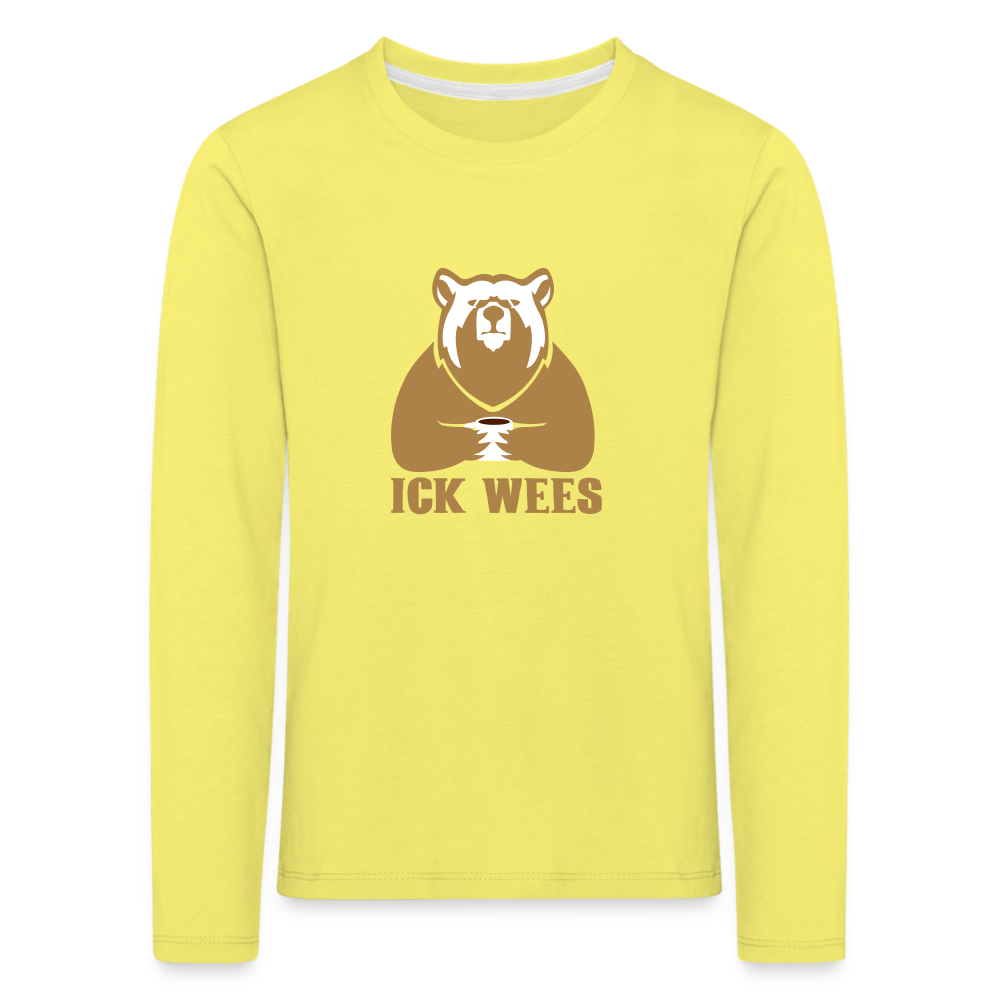 Ick Wees - Kinder Langarmshirt - yellow