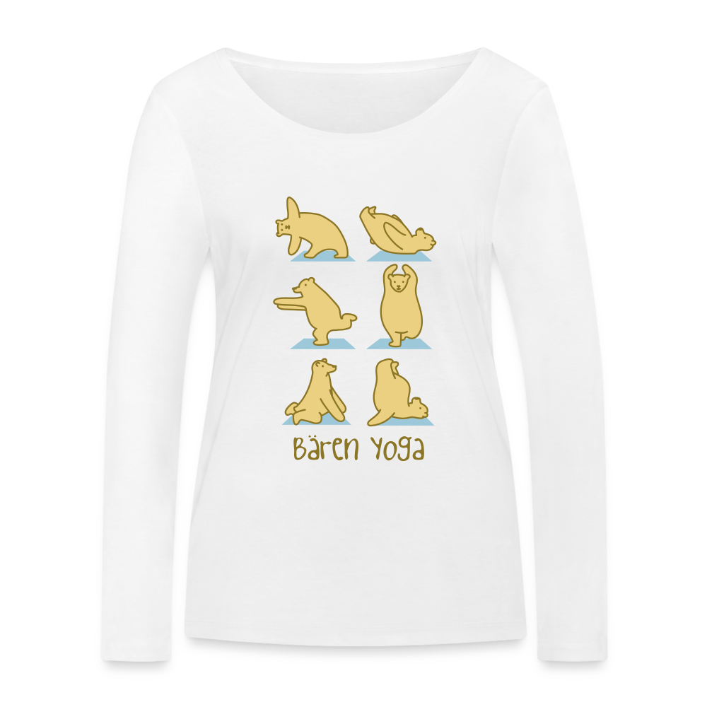 Bären Yoga - Frauen Bio Langarmshirt - white
