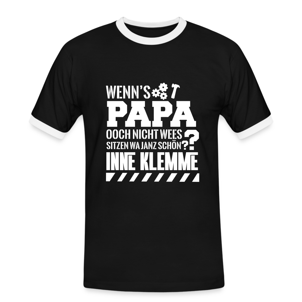 Wenn's Papa - Männer Ringer T-Shirt - Schwarz/Weiß