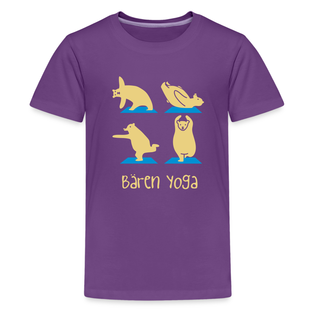 Bären Yoga - Teenager Premium T-Shirt - Lila