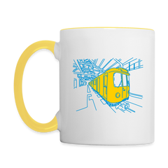 U-Bahn in Linien - Tasse zweifarbig