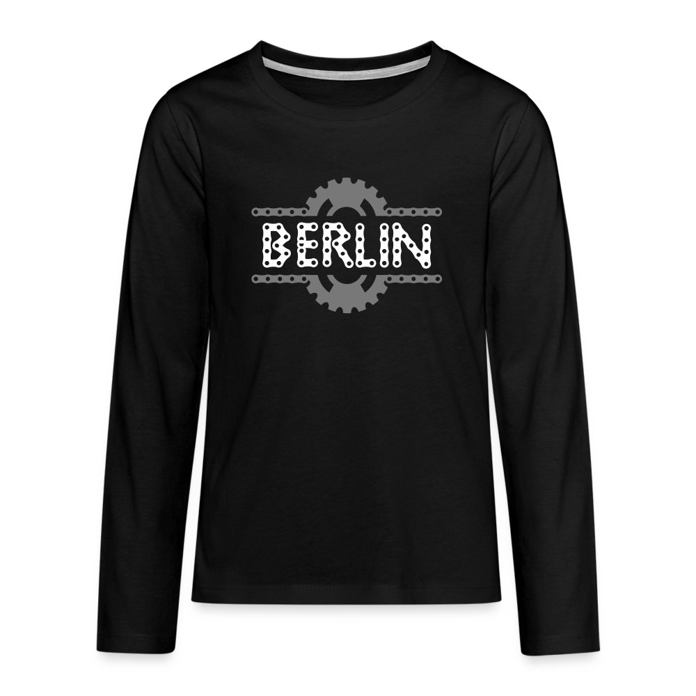 Berliner Fahrradkette - Teenager Langarmshirt - Schwarz