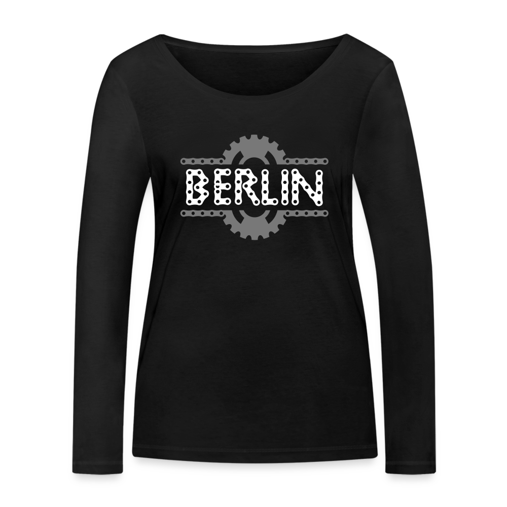 Berliner Fahrradkette - Frauen Bio Langarmshirt - Schwarz