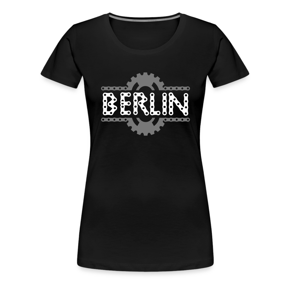 Berliner Fahrradkette - Frauen Premium T-Shirt - Schwarz