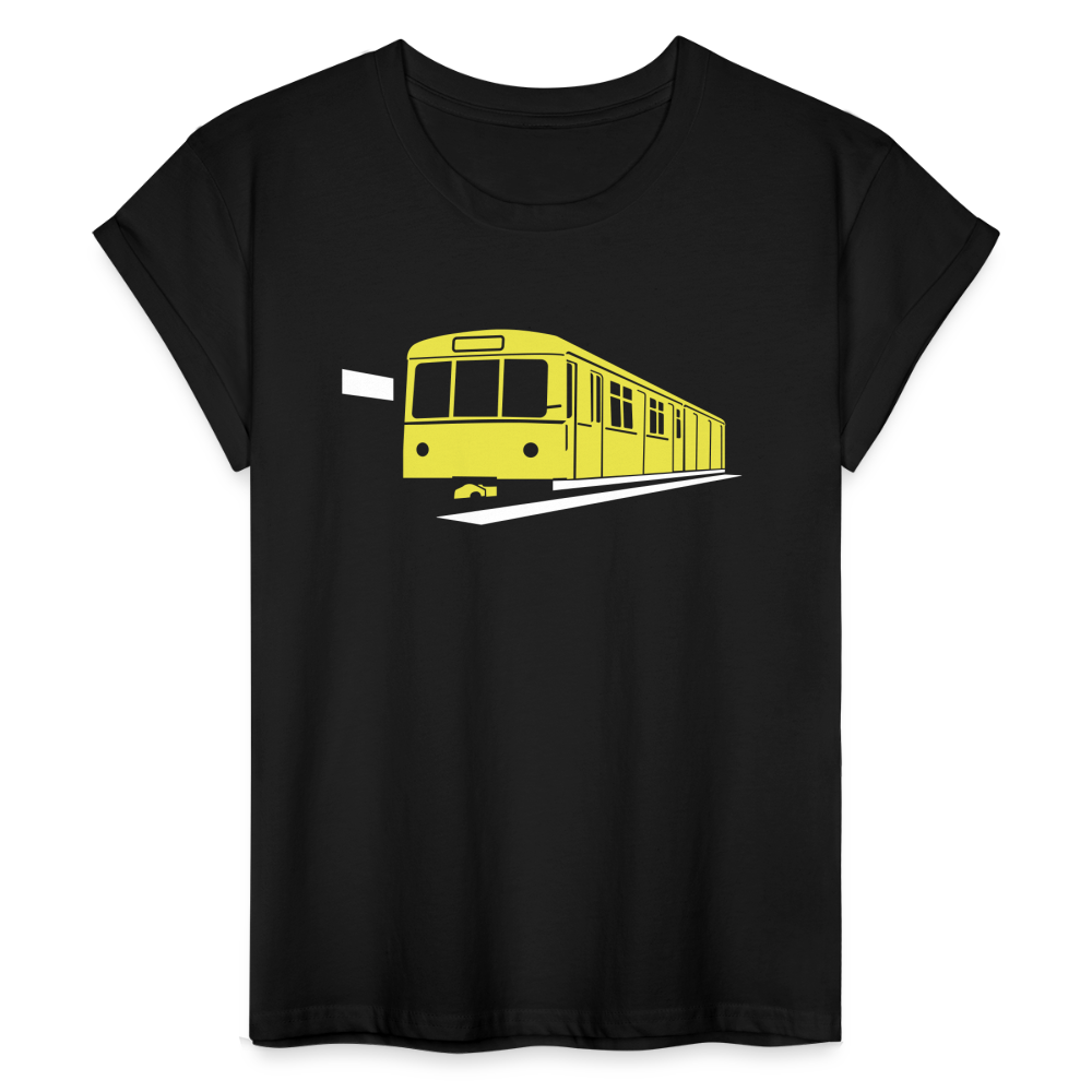 Die U-Bahn kommt - Frauen Oversize T-Shirt - Schwarz