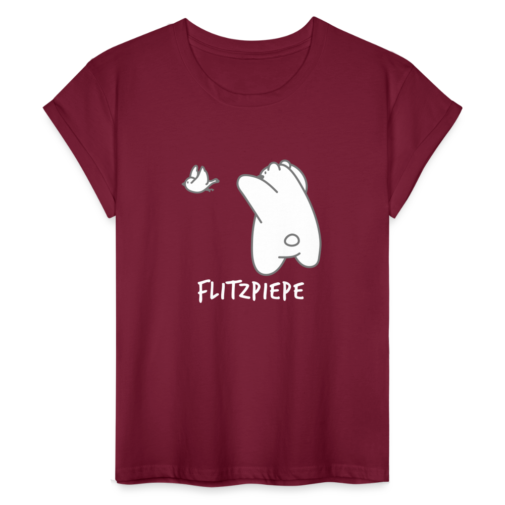 Flitzpiepe - Frauen Oversize T-Shirt - Bordeaux