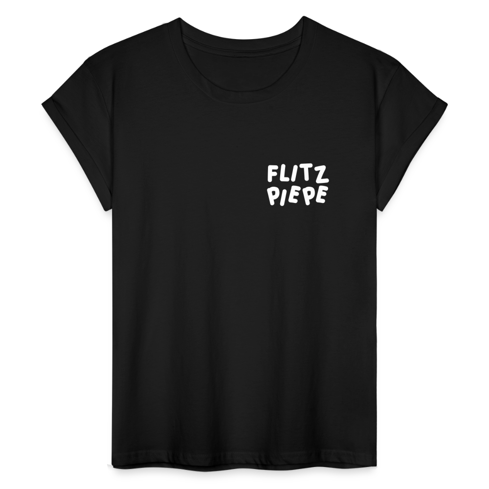 Flitzpiepe - Frauen Oversize T-Shirt - black
