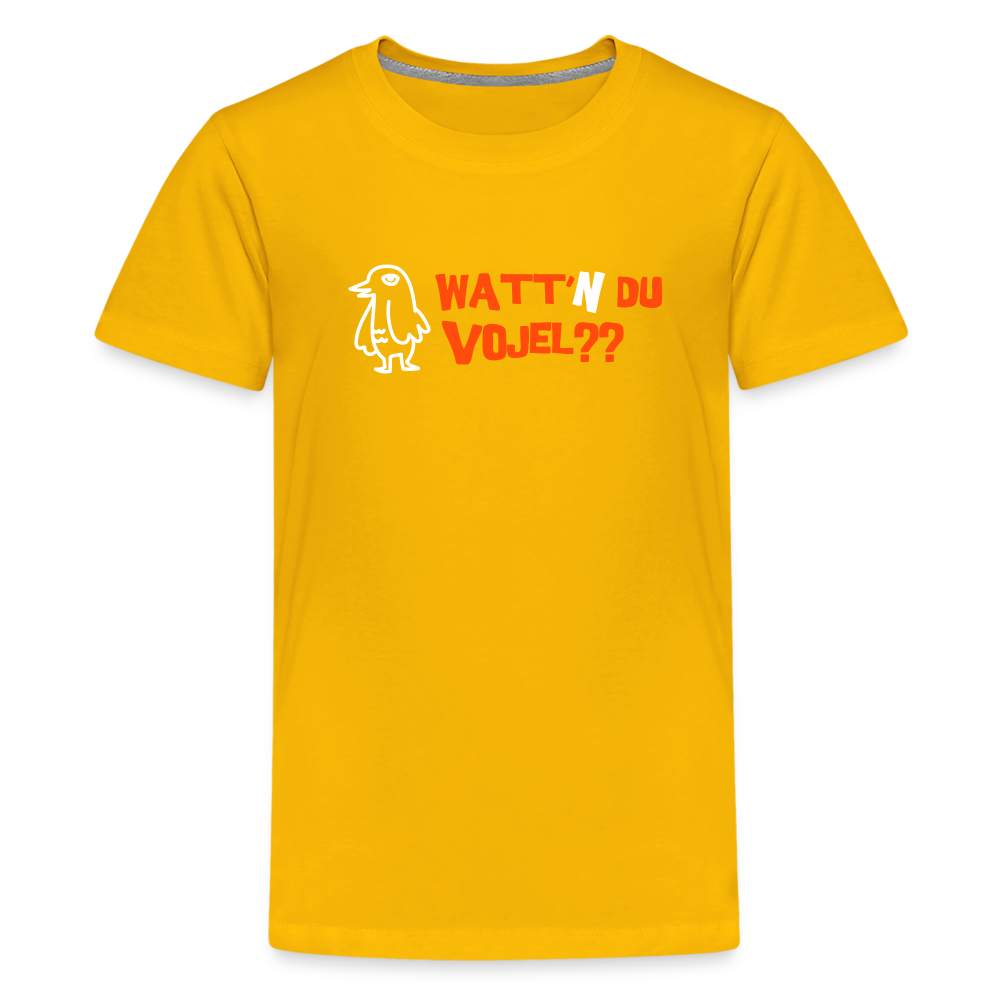 Watt'n du Vojel - Teenager Premium T-Shirt - Sonnengelb