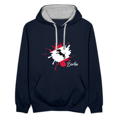 Berlin Klecks Hund - Kontrast Hoodie