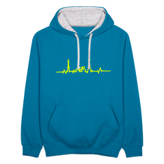 Herzschlag für Fahrradfahrer - Kontrast Hoodie