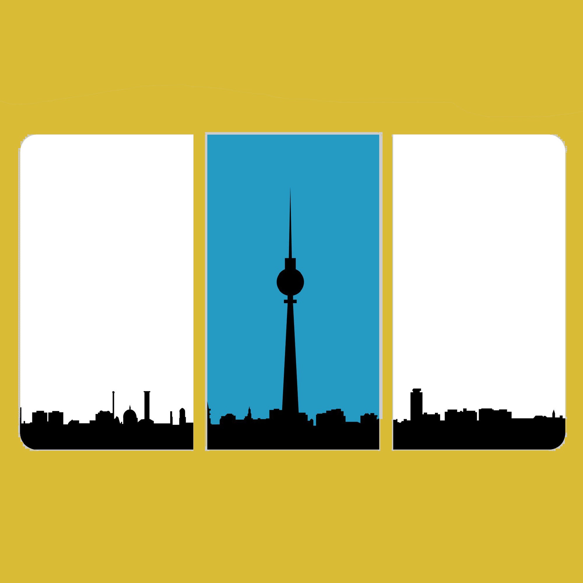 Berlin Skyline in Streifen