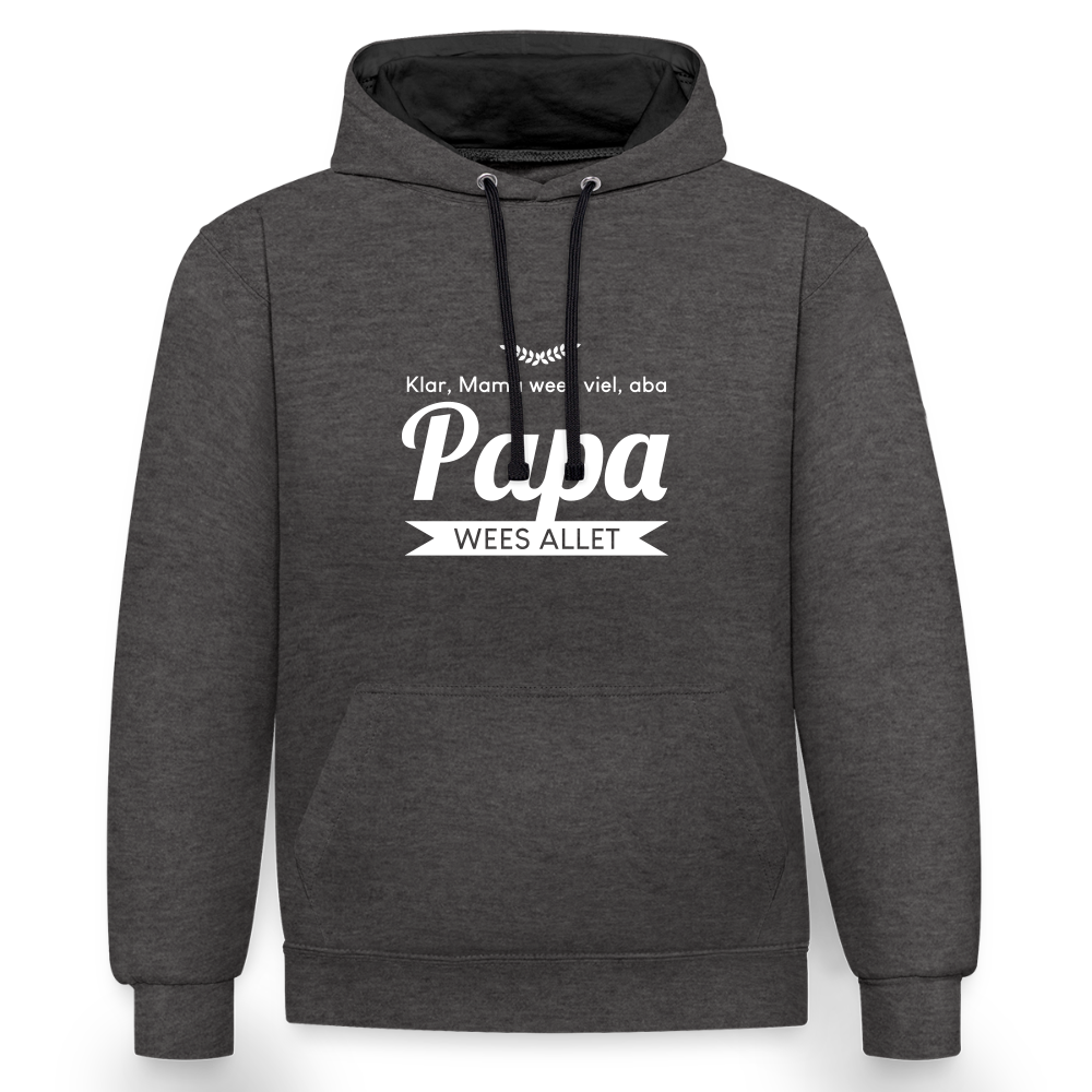 Opa wees allet - Kontrast Hoodie - Anthrazit/Schwarz