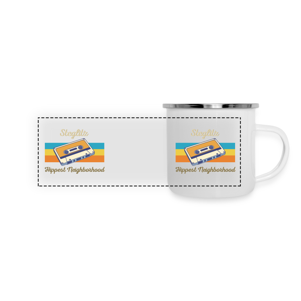 Steglitz Hippest Neighborhood - Emaille Tasse - Weiß