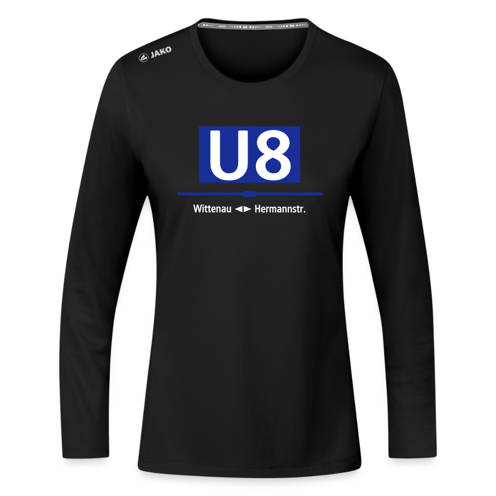 U8 - Frauen Sport Langarmshirt - Schwarz