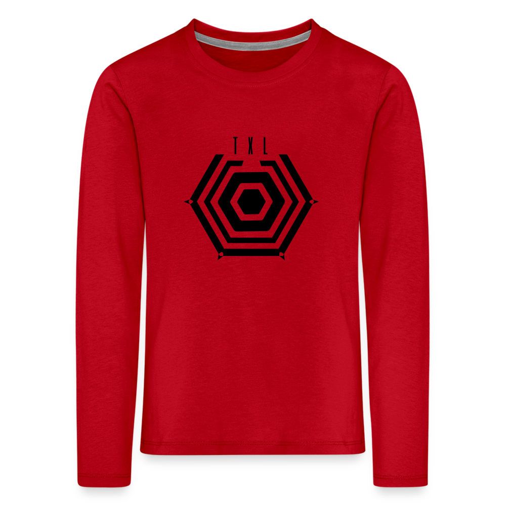Tegel TXL Umrisse - Kinder Langarmshirt - Rot
