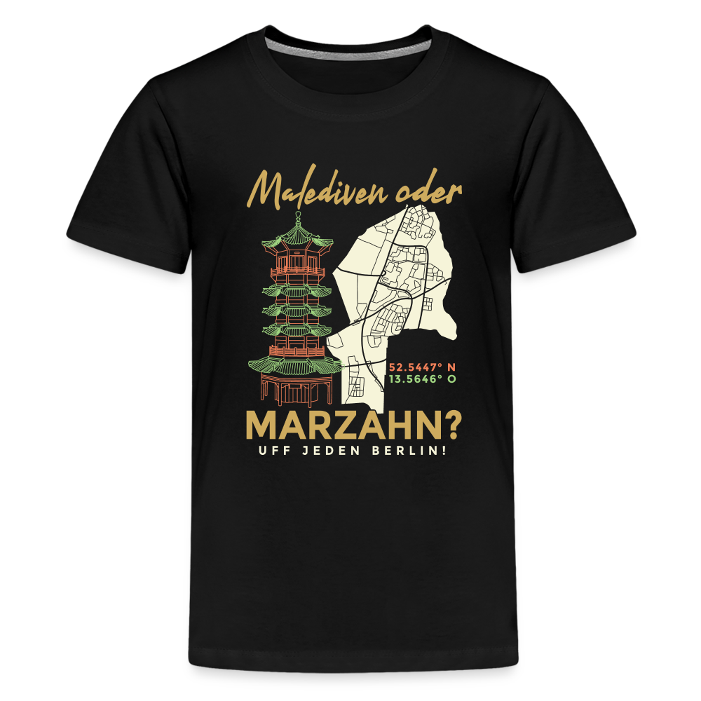 Malediven oder Marzahn - Teenager Premium T-Shirt - Schwarz
